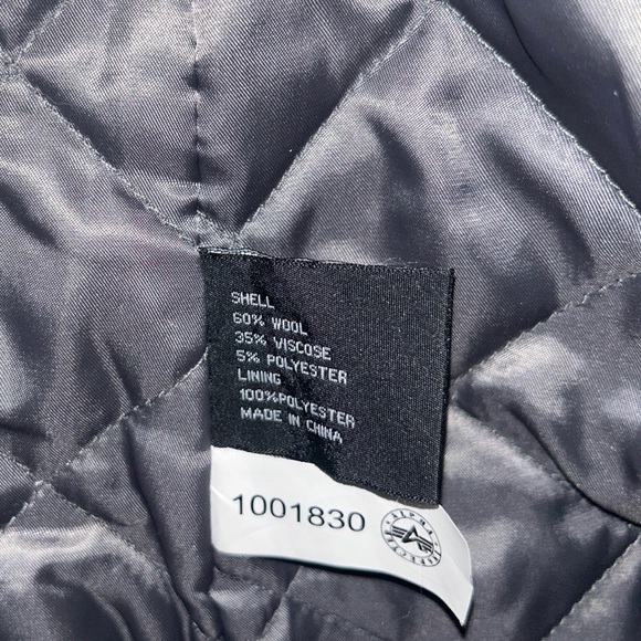 Alpha Industries Navy Wool Peacoat in Gray Size Large Anchor Buttons NWOT - Picture 6 of 8